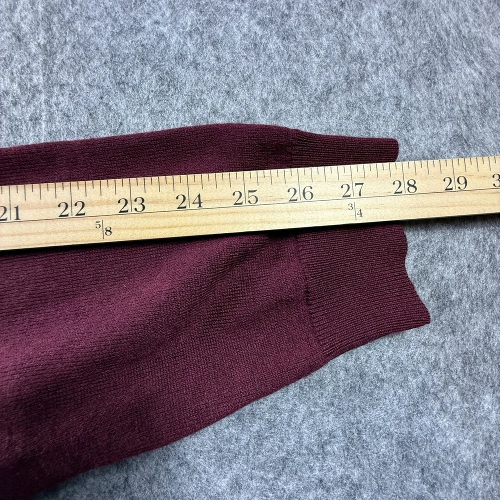 Brooks Brothers 346 Red‎ Extra Fine Merino Wool V Neck Sweater Mens XL burgundy
